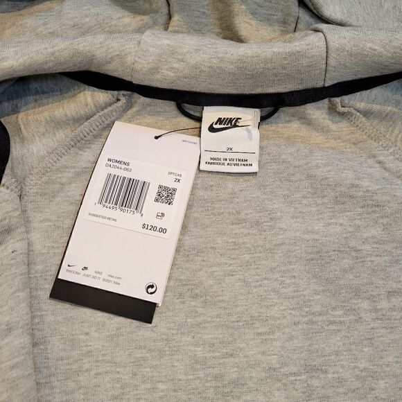 Nike Women's Plus Gray Full-zip Hoodie Size 2X - Picture 4 of 7